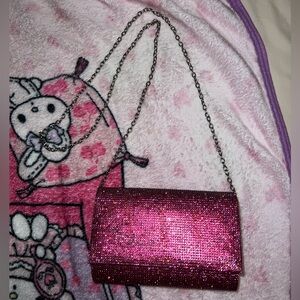 hot pink rhinestone crossbody purse